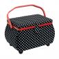 Preview: Nähkorb Polka Dots schwarz/weiß L