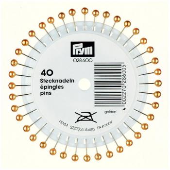 Perlkopf-Stecknadeln goldfarbig 0,58 x 40 mm