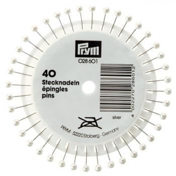 Perlkopf-Stecknadeln silberfarbig 0,58 x 40 mm