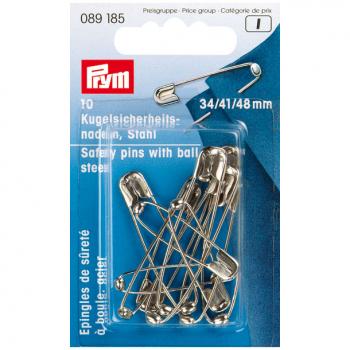 Kugel-Sicherheitsnadeln 1-3 silber 34, 41, 48 mm