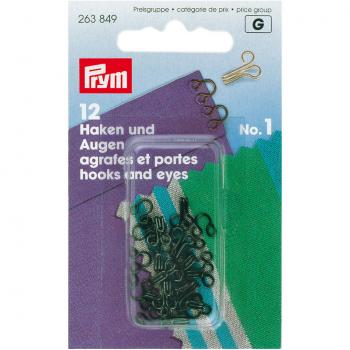 Federhaken und Augen MS 1 schwarz