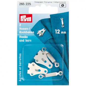 Hosenhaken und Stege ST silberfarbig 12 mm