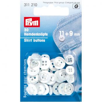 Hemden-/Kittelknöpfe KST perlmutt 11 + 9 mm