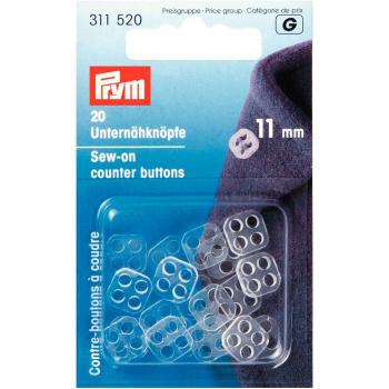 Unternähknöpfe KST 18'' transparent 11 mm