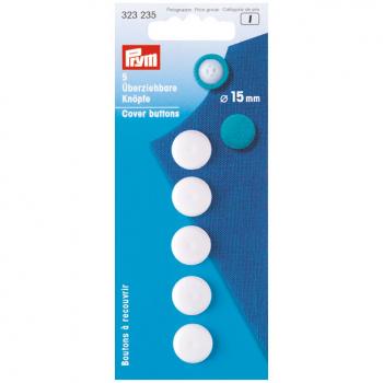 Überziehbare Knöpfe KST weiss 24'' 15 mm