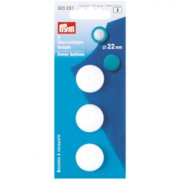 Überziehbare Knöpfe KST weiß 35'' 22 mm
