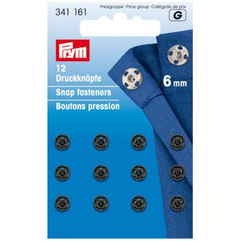 Annäh-Druckknöpfe MS schwarz 6 mm
