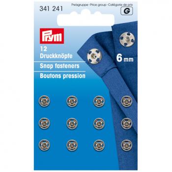 Annäh-Druckknöpfe MS silberfarbig 6 mm