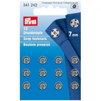 Annäh-Druckknöpfe MS silberfarbig 7 mm