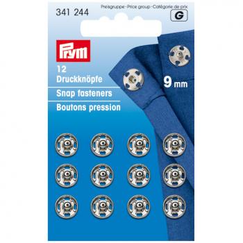 Annäh-Druckknöpfe MS silberfarbig 9 mm