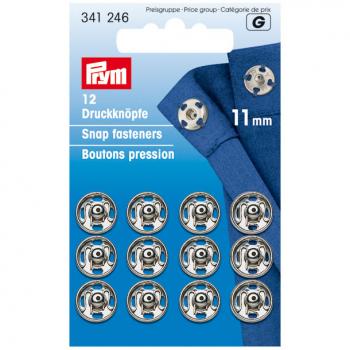 Annäh-Druckknöpfe MS silberfarbig 11 mm