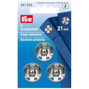 Annäh-Druckknöpfe MS silberfarbig 21 mm