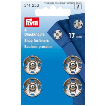 Annäh-Druckknöpfe MS silberfarbig 17 mm