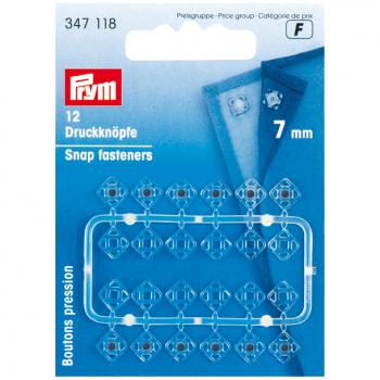 Annäh-Druckknöpfe KST quadr. transparent 7 mm