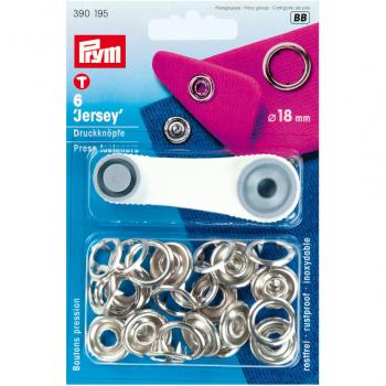 Druckknöpfe 'Jersey' 18mm silberfarbig