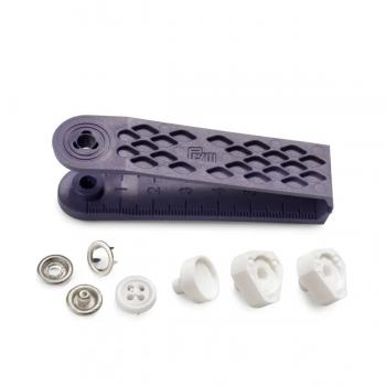 NF-Druckknopf Jersey mit Annähoptik 12 mm weiß
