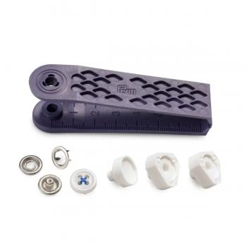 NF-Druckknopf Jersey mit Annähoptik 12 mm weiß