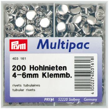Hohlnieten 4-6 mm 9 mm Silberf. Messing