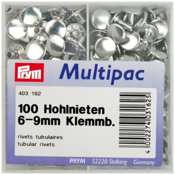 Hohlnieten 6-9 mm 9 mm Silberf. Messing