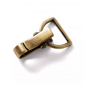 Karabinerhaken 30 mm altmessing gebürstet