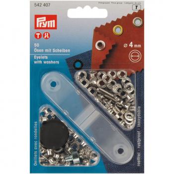 Ösen und Scheiben silberfarbig 4,0 mm