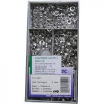 Ösen und Scheiben MS silberfarbig 5,0 mm