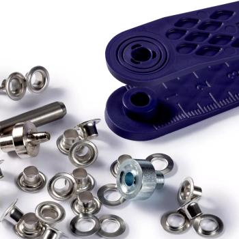 Preview: Ösen und Scheiben MS silberfarbig 4,0 mm