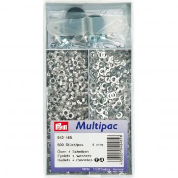 Ösen und Scheiben MS silberfarbig 4,0 mm