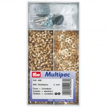 Ösen und Scheiben MS goldfarbig 4,0 mm