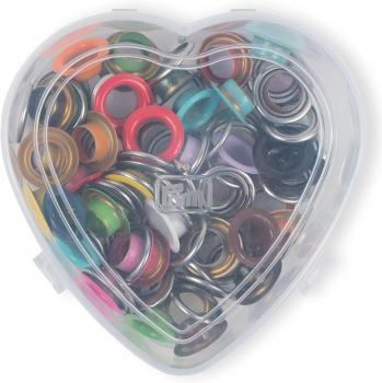 55 Ösen und Scheiben bunt gemischt 11 mm