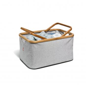 Korb Canvas & Bamboo faltbar grau
