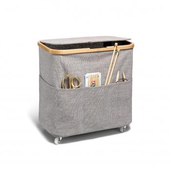 Preview: Box Multi Canvas & Bamboo faltbar mit Rollen grau