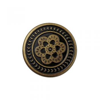 NF-Jeans-Knöpfe MS altmessing Blume 17 mm