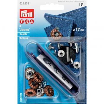 NF-Jeansknopf offen Sterne altbronze 17 mm