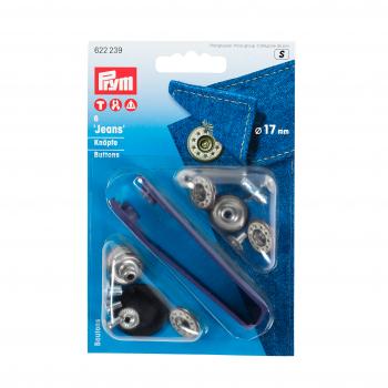NF-Jeansknopf offen Sterne frosted tin 17mm