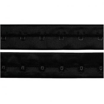 Haken- und Augenband Abst. 19 mm schwarz