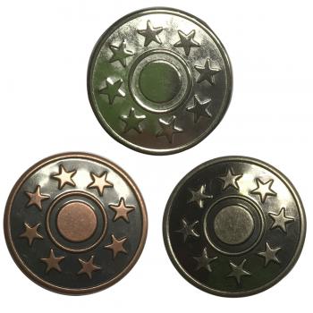 100 Jeansknöpfe 20 mm Sterne 