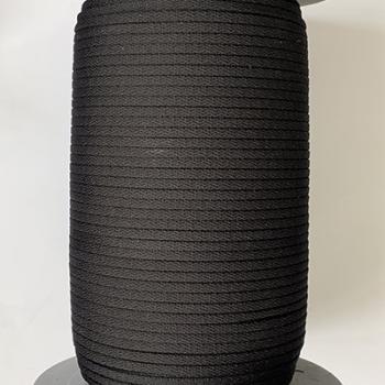 Polyamidkordel flach elastisch 6 mm schwarz
