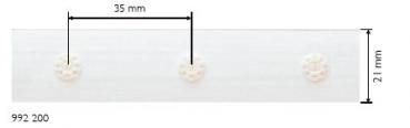 Druckknopfband 21 mm breit 35 mm Abstand weiß