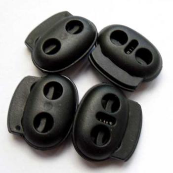 Preview: Kordelstopper 2-fach schwarz 25 mm