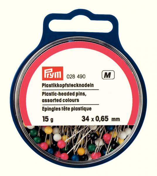 Plastikkopfstecknadeln bunt 0,65 x 34 mm