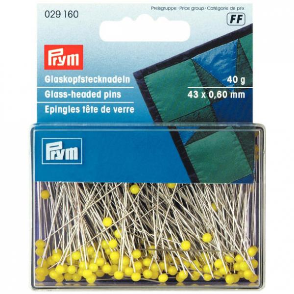 Glaskopfnadeln ST 0,60 x 43 mm si-fb gelb