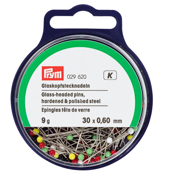 Glaskopfnadeln ST 9 bunt 0,60 x 30 mm