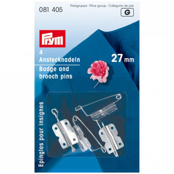 4 Anstecknadeln f. Schleifen und Abzeichen 27mm