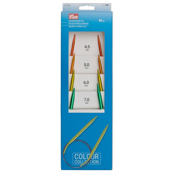 Rundstricknadel-Set ALU farbig 4,5-7,0 mm 80 cm