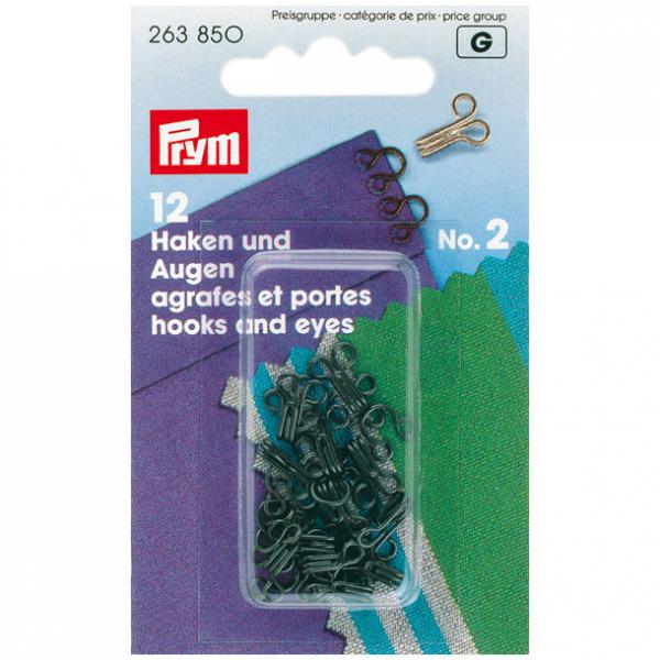 Federhaken und Augen MS 2 schwarz