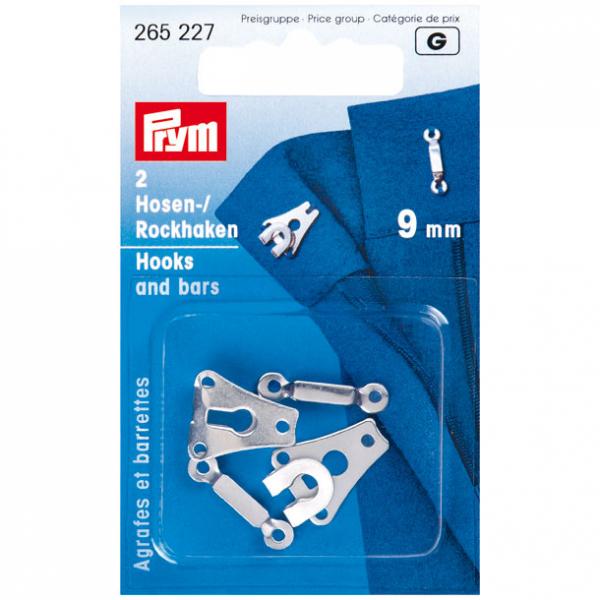 Hosenhaken und Stege ST silberfarbig 9 mm