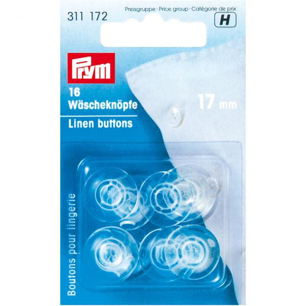 Wäscheknöpfe Polyester 26'' 17 mm transparent