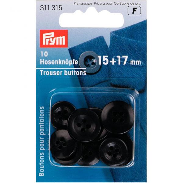 Hosenknöpfe 15 und 17 mm schwarz