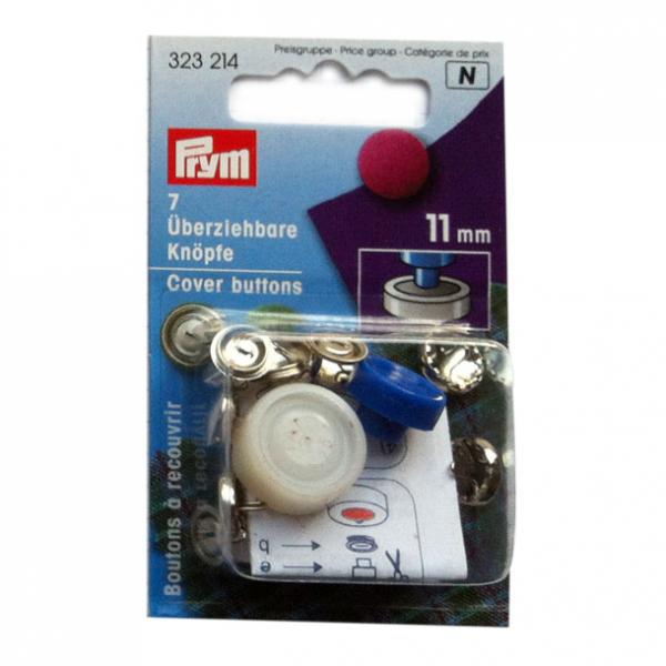 Überziehbare Knöpfe MS silberfarbig 18'' 11 mm
